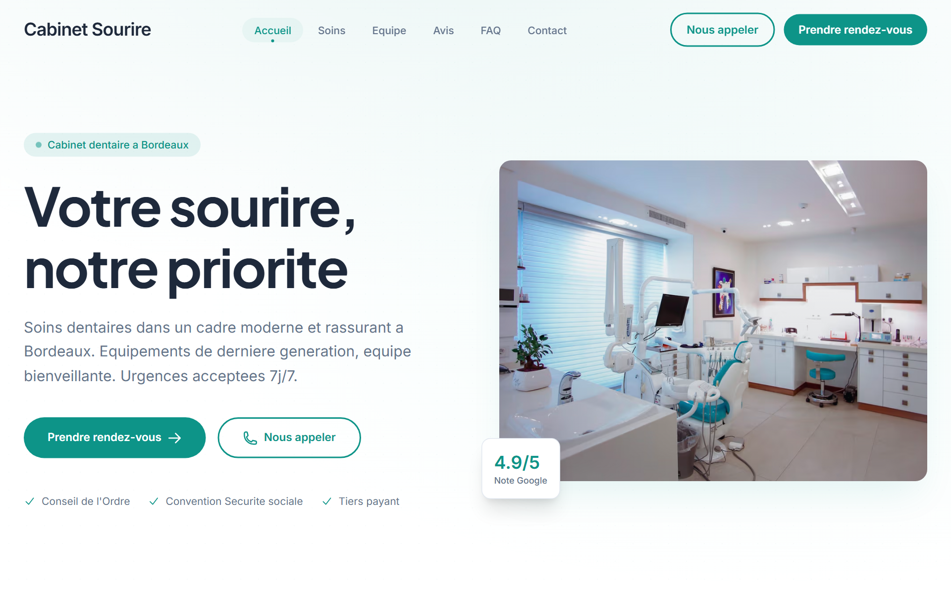 Cabinet Sourire — cabinet dentaire premium